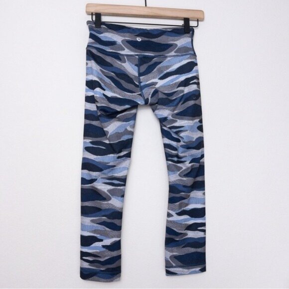 Lululemon Athletica Wunder Under Crop III Legging 4 Mini Coast Camo Navy Luon - Picture 7 of 9